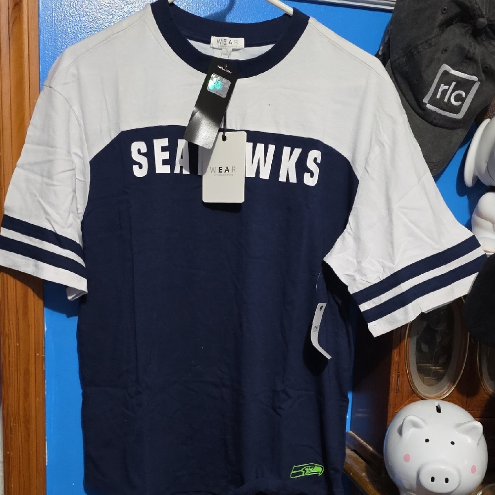 WEAR Navy and White Short Sleeve Tee